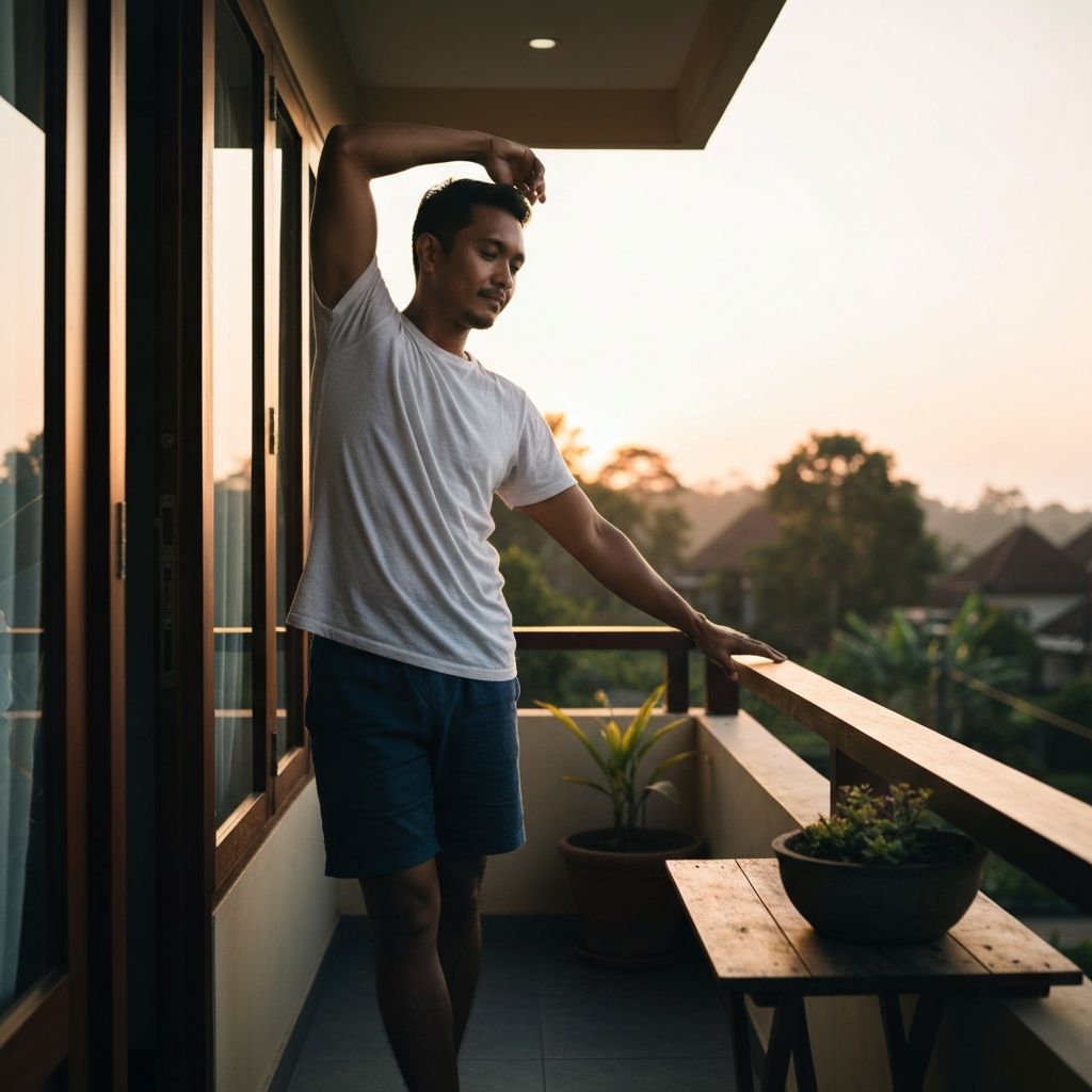 Aktivitas pagi pria Indonesia